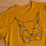 Lūsis. Dzeltenais unisex T-krekls — attēls 2