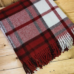 Vilnas pleds ar bārkstīm bordo/ balts 170x210 — attēls 4